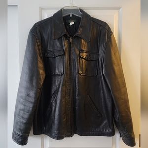 Vintage RARE J.Crew Black Leather Coat